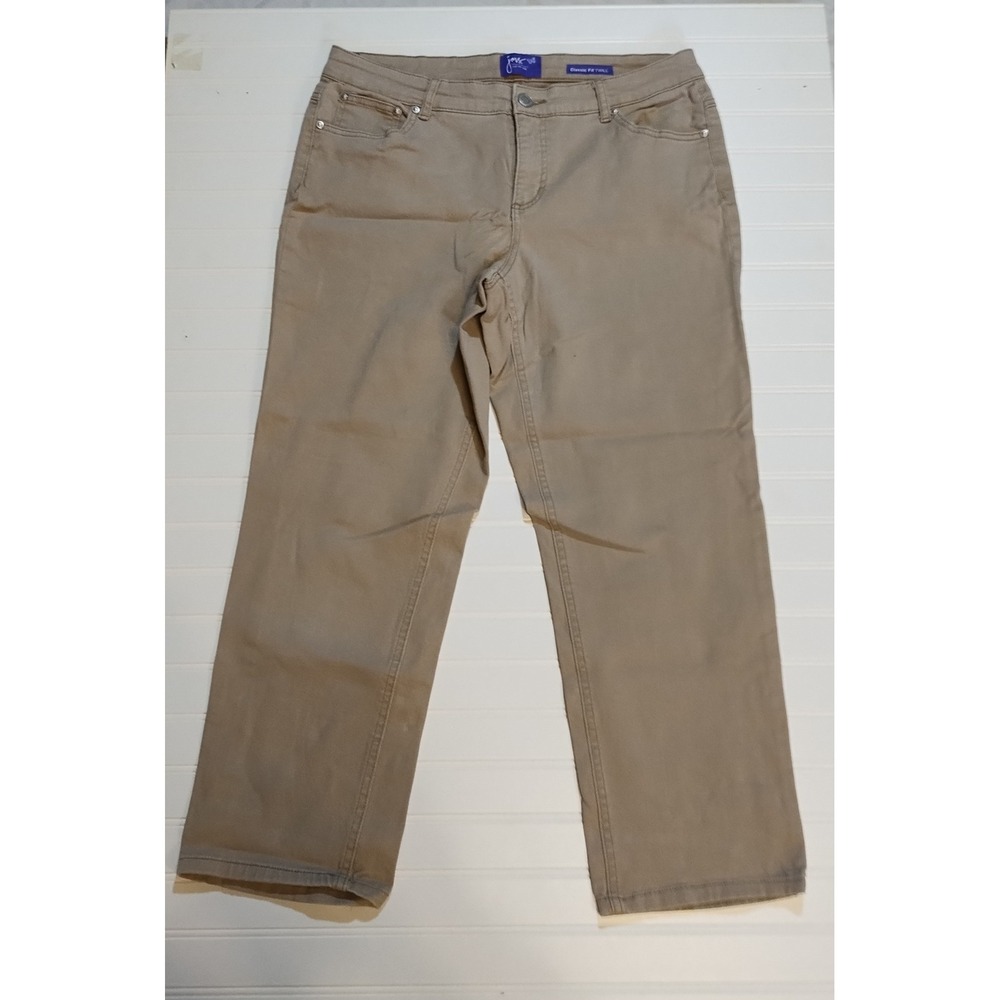 Just My Size Classic Fit Twill Pants 16WP Brownstone Tan Straight Leg‎ Classic